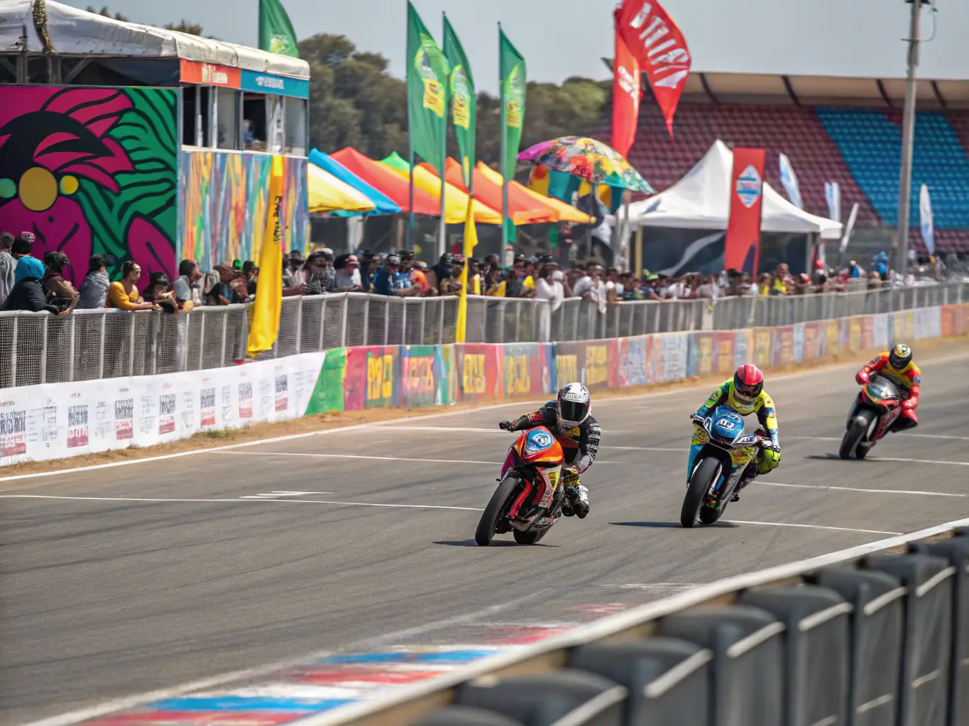 An image capturing the excitement of an ORC-organized motocross competition, with riders racing and spectators cheering.